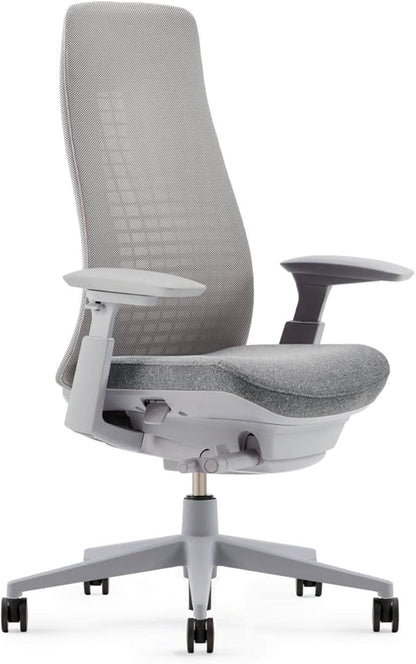 Haworth Fern Office Chair – Ergonomic and Stylish Desk Chair with Breathable Mesh Finish - with Lumbar Support (Silver Leaf)