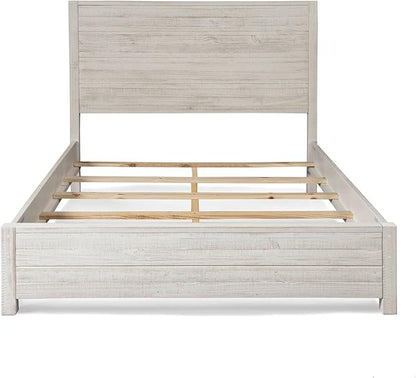 Grain Wood Furniture Montauk Solid Wood Bed, King Size, Rustic Off-White