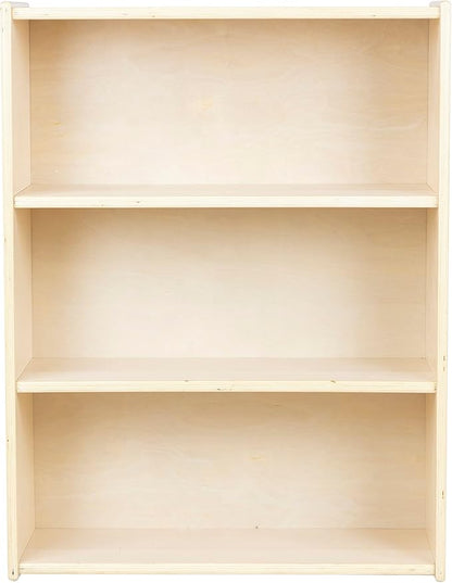3-Shelf Bookcase, Montessori Bookshelf and Storage Unit in Birch Plywood, Arts & Crafts Supplies Organizer for Toddlers (42")