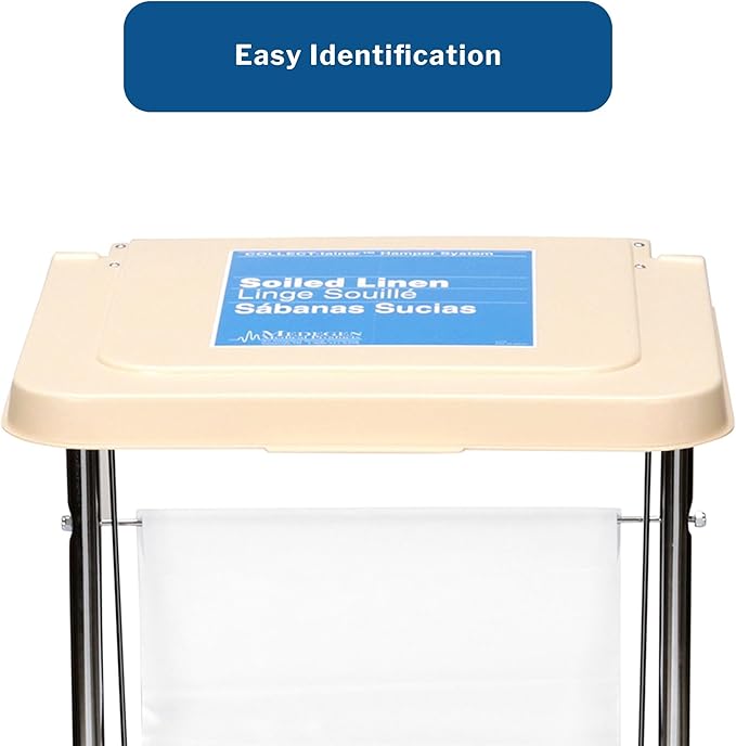 McKesson Hamper Stand With Step-On Foot Pedal and Self-Closing Lid, Laundry Room Storage, 30-33 Gallon Capacity, 1 Count