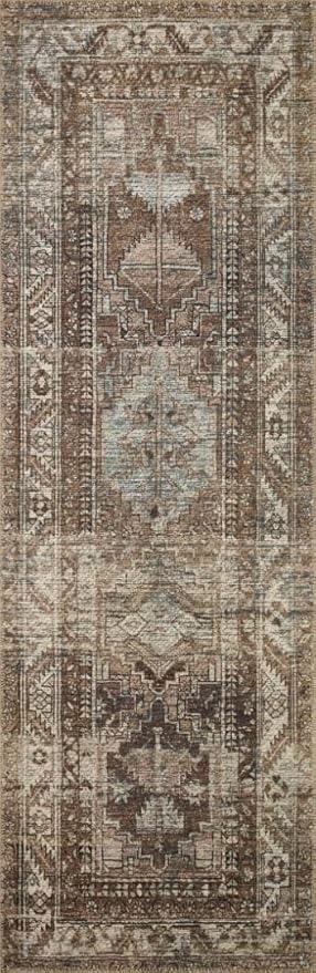 Loloi Amber Lewis Billie Collection, Clay & Sage 7'-6" x 9'-6" Area Rug – Antique & Distressed Accent Rugs for Living Room, Bedroom, Entryway & Hallway, No Shed High Traffic Area Home Decor Rug