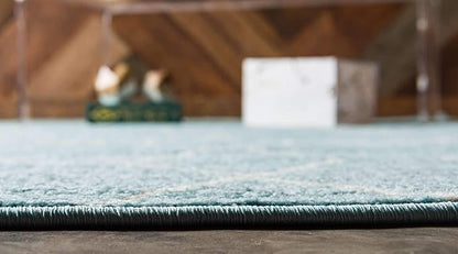 Unique Loom Trellis Frieze Collection Area Rug - Geometric (10' x 14' 1", Light Blue/ Ivory)