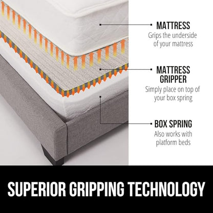GORILLA GRIP Non Slip Mattress Gripper, Prevents Mattresses from Sliding and Holds Bed in Place, Pad Grips Beds, Sofa, Couch, Chair Cushions and Helps Keep Topper from Slipping, Easy Trim Pads