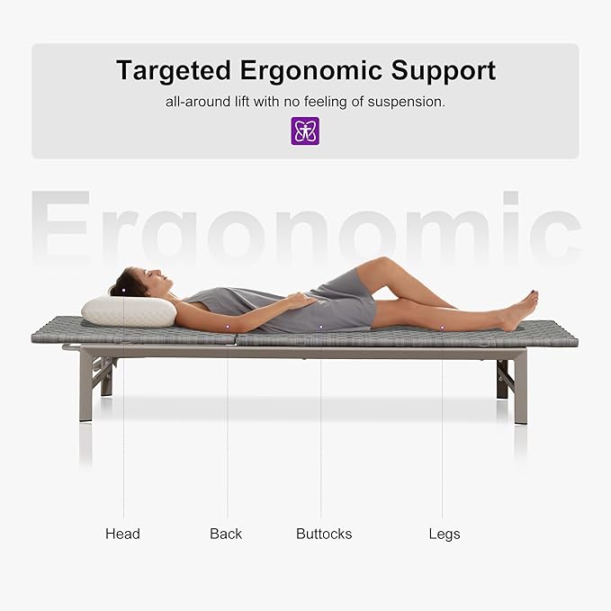 PURPLE LEAF Patio Chaise Lounge Rattan Chair Outdoor Pool Adjustable Recliner Wicker Lounger for Outside Woven Furniture Tanning Poolside Lounger Granite Gray