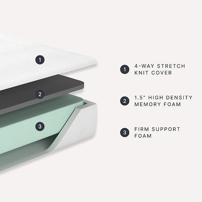 Signature Design by Ashley Queen Size Chime 10 Inch Medium Firm Memory Foam Mattress with Green Tea & Charcoal Gel for Pressure Relief, Fiberglass Free, Mattress In A Box