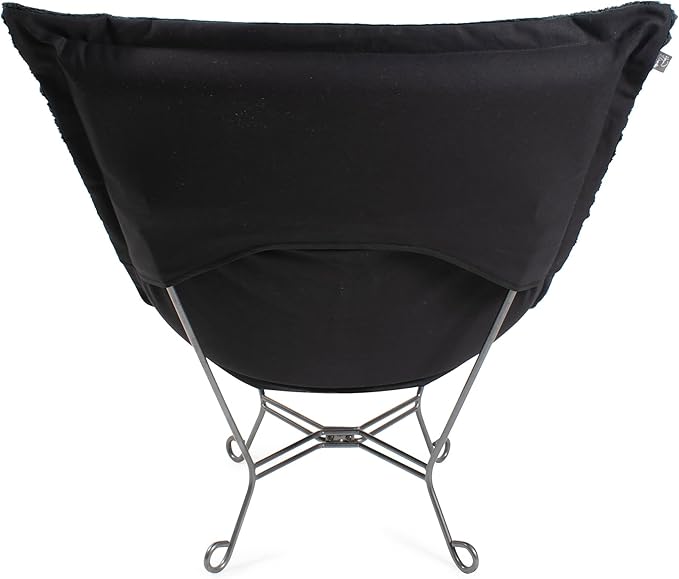 Howard Elliott Scroll Puff Rocker Seating Chair With Cover, Multipurpose Alternate Seating Butterfly Chair with Titanium Frame, Patio Furniture for Camping, Home, Indoor & Outdoor, Bella Moss