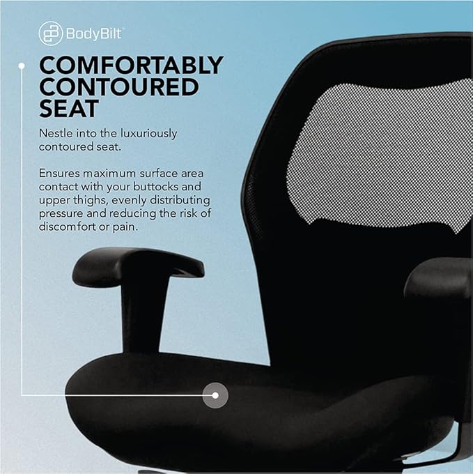 Seating Sola LT Ergonomic Office Chair | Comfortable Mid Back Computer Chair | Back Support Office Chair | Ultra-Soft | Ergonomic Lumbar Support Chair | (Steel Gray)