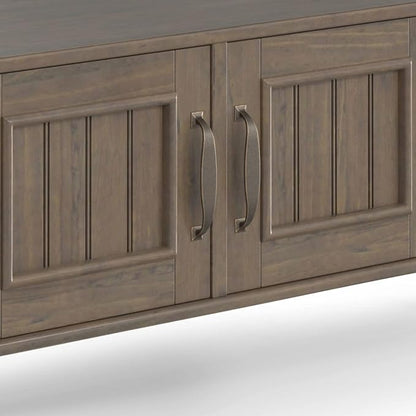 SIMPLIHOME Lev SOLID WOOD 48 Inch Wide Contemporary Console Table in Smoky Brown, For the Living Room, Entryway and Bedroom