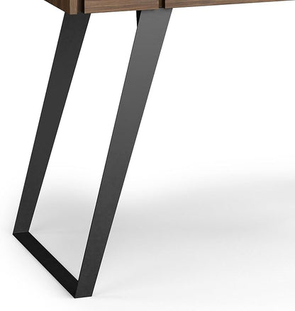 SIMPLIHOME Lowry SOLID ACACIA WOOD Modern Industrial 44 inch Wide Small Desk in Rustic Natural Aged Brown for the Office Desk, Writing Table, Workstation and Study Table