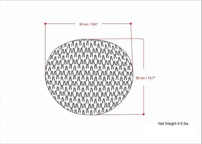 SIMPLIHOME Nisi Boho Round Knitted Outdoor/ Indoor Pouf in Light Grey Recycled PET Polyester for the Living Room, Bedroom and Kids Room