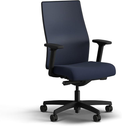 HON Ignition 2.0 Mid Back Task Chair, Spectrum Mesh, Advanced Synchro-Tilt Control, Office Chair with Lumbar Support, Height and Width Adjustable Arms, Black Frame, Blueberry