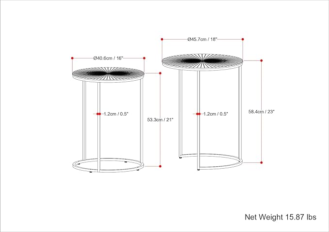 SIMPLIHOME Drake Contemporary 18 inch Wide Metal Nesting table in Antique Nickel, Antique Copper, Fully Assembled for the Living Room and Bedroom