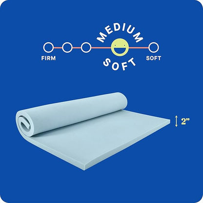 Sealy Dreamlife 2” Gel Memory Foam Full Mattress Topper with SealyComfort Gel Foam, 1 Year Limited Warranty, Made in The USA