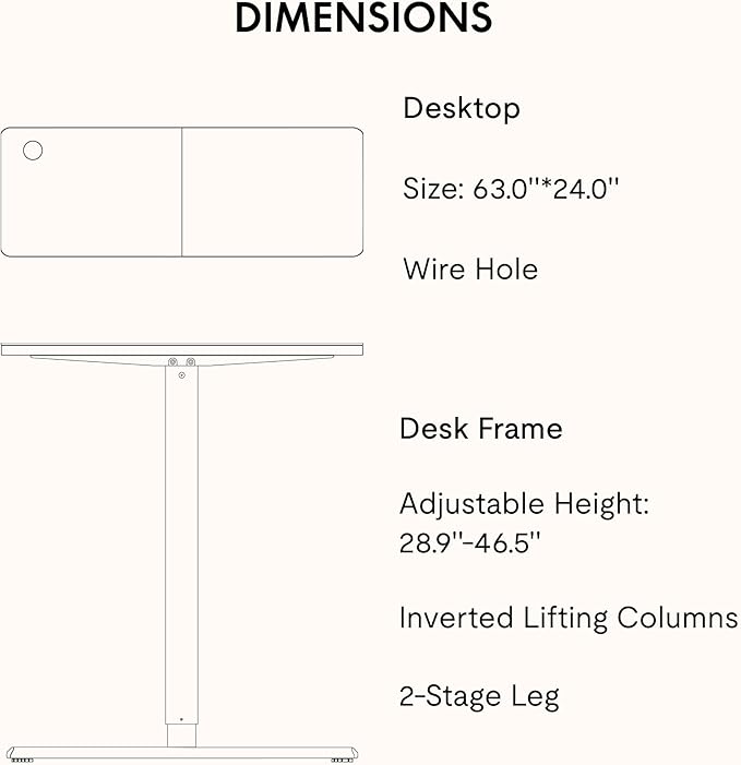 SANODESK Electric Standing Desk 63x24 Inch Height Adjustable Stand Up Desk Home Office Computer Workstation Sit Stand Home Office Desk with Splice Board (Black Frame + Black Top)