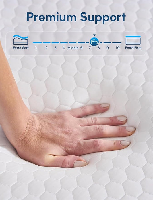 California King Mattress Firm, 14 Inch Cooling Gel Memory Foam Mattress, Back Pain Relief, Cooling Ice Silk Cover, Bed Mattress in Box, CertiPUR-US Certified