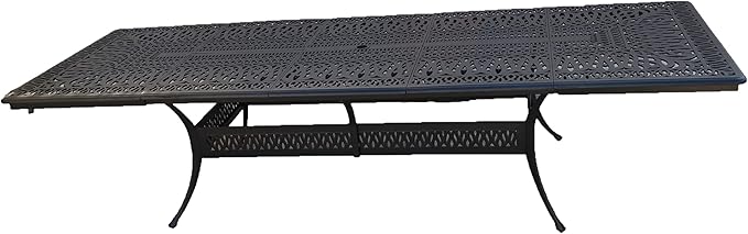Patioland Grand Tuscany Outdoor Cast Aluminum Powder Coated 11-Piece Dining Set with Extendable 48X132 Table (with 10 Regular Chairs)