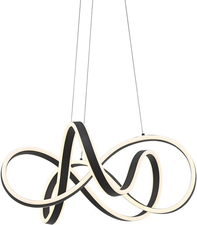Possini Euro Design Helix Sand Black Ceiling Pendant Light 21" Wide Ultra Modern Sprial Twisted LED Light Strip Steel Metal Dining Room House Foyer Kitchen Island Entryway Home Living Room Bedroom