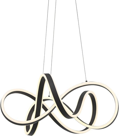 Possini Euro Design Helix Sand Black Ceiling Pendant Light 21" Wide Ultra Modern Sprial Twisted LED Light Strip Steel Metal Dining Room House Foyer Kitchen Island Entryway Home Living Room Bedroom