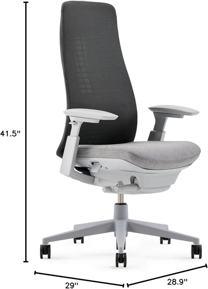Haworth Fern Office Chair – Ergonomic and Stylish Desk Chair with Breathable Mesh Finish - with Lumbar Support (River Rock)
