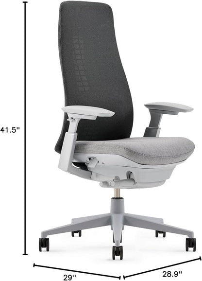 Haworth Fern Office Chair – Ergonomic and Stylish Desk Chair with Breathable Mesh Finish - with Lumbar Support (River Rock)