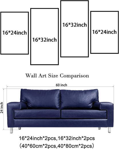 Wieco Art Large Botanical Paintings Wall Art on Canvas Abstract Green Leaves Canvas Wall Art for Living Room Bedroom Wall Decor Modern Artwork for Home Decorations