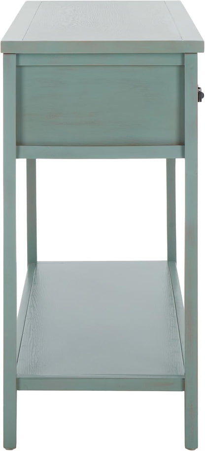 Safavieh Home Collection Aiden Barn Blue 3-Drawer Bottom Shelf Console Table