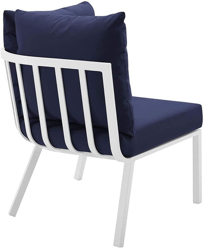 Modway Riverside Outdoor Furniture, 3-Piece Set, White Navy