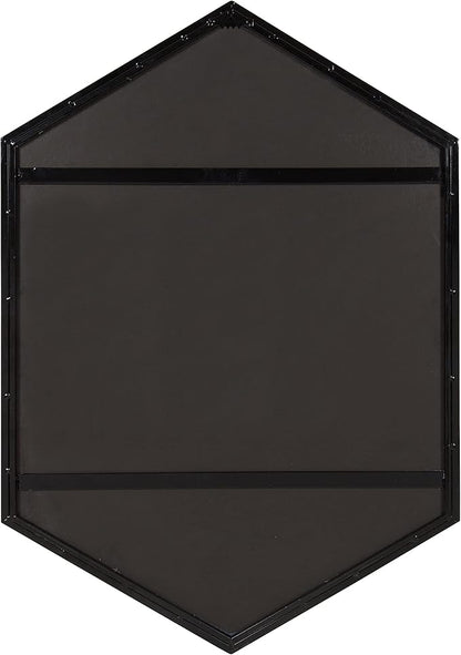 Kate and Laurel McNeer Large Hexagon Metal Wall Mirror, 31x22, Black