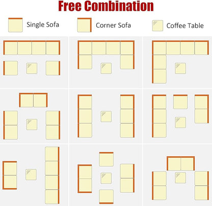 Tangkula 7 Pieces Patio Rattan Furniture Set, Patiojoy Outdoor Conversation Set with Cushions and Tempered Glass Coffee Table, All-Weather Sectional Sofa Set for Garden, Lawn, Backyard (White)