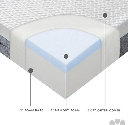 Milliard 10-Inch Memory Foam Queen Size Mattress, Pressure-Relieving - Firm Memory Foam Mattress, Best Mattress for Classic Comfort, Restful Sleep - Soft Memory Foam Mattress