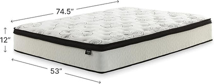 Signature Design by Ashley Chime Hybrid King 12" Mattress with Gel Memory Foam, Medium Firm, Pressure Relief, Fiberglass Free Mattress in a Box