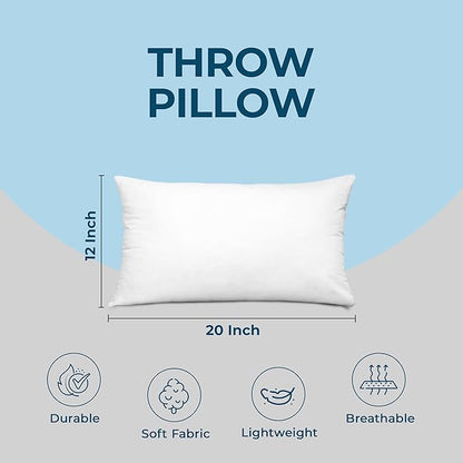 Utopia Bedding Throw Pillows (Set of 24, White), 12 x 20 Inches Pillows for Sofa, Bed and Couch Decorative Stuffer Pillow