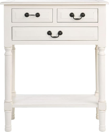 SAFAVIEH Home Collection Primrose White 3-Drawer Console Table