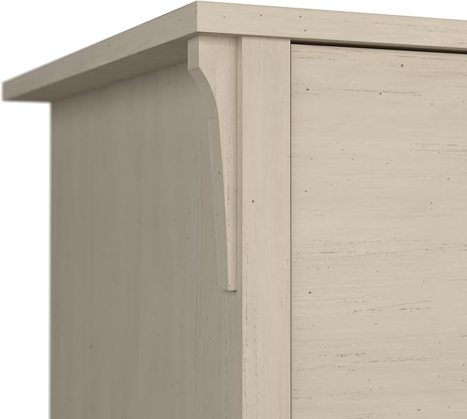 Bush Furniture Salinas 2 Drawer Lateral File Cabinet in Antique White, Home Office Storage Solution, Organizer with Drawers for Workspace, Filing Unit