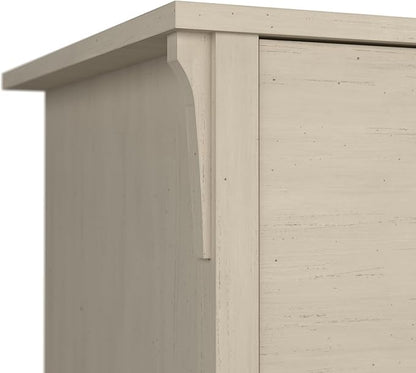 Bush Furniture Salinas 2 Drawer Lateral File Cabinet in Antique White, Home Office Storage Solution, Organizer with Drawers for Workspace, Filing Unit