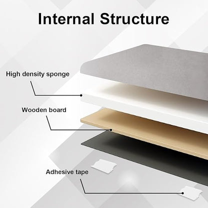Upholstered Wall Mounted Headboard, 3D Soundproof Wall Panels Peel and Stick Headboard for Queen Size, Tufted, Light Grey (9 Panels, 10" x 24")