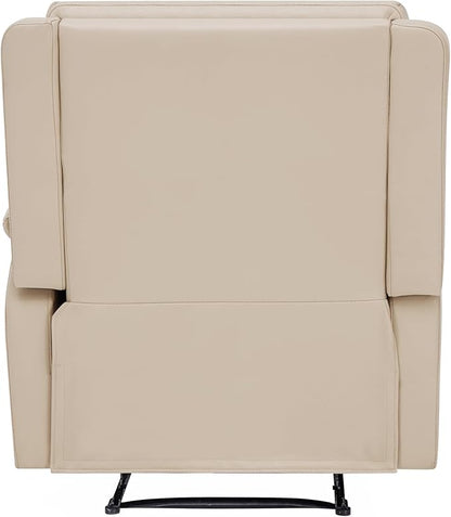 MINCETA Recliner Chairs,Modern Nursery Recliner 5" Wall Hugger Nursery Recliner with Overstuffed Arm and Back for Living Room,Set of 2,PU Leather in Khaki