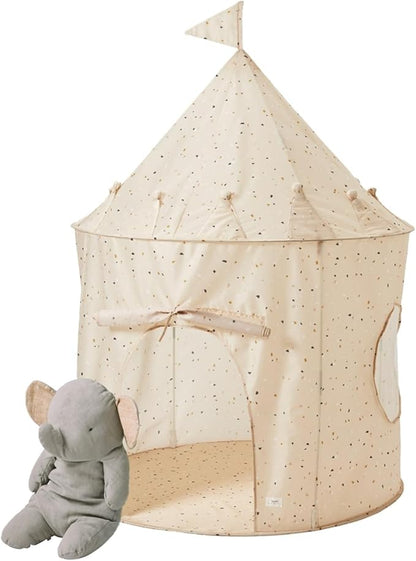3 Sprouts Kids Play Tent - Sustainable Recycled Fabric – Fun Spacious Childs Playhouse for Indoor Games for Boys & Girls - Durable Fort Pop Up House for Toddlers & Children Age 3-10 - Terrazzo Beige