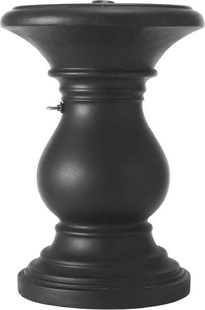 Christopher Knight Home Oriana MGO Outdoor Patio Side Table Umbrella Base, Heavy Duty Patio Umbrella Stand Outdoor Base with Hand-Turn Tightening Knob, Lounger Small Patio Coffee Table, Black
