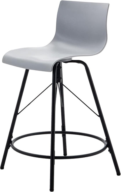 annjoe Swivel Bar Stools Metal Counter Height Stools Plastic Seat Chairs Set of 4 for Indoor Outdoor Home Kitchen Business (30" Gray)