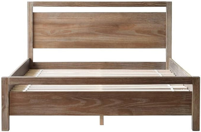 Grain Wood Furniture Loft Queen Size Solid Wood Bed, Acacia