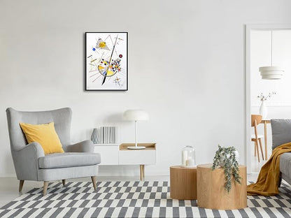Wieco Art Framed Canvas Wall Art Delicate Tension #85, 1923 by Wassily Kandinsky Famous Classic Paintings Abstract Reproductions Canvas Wall Art for Home Office Decoration