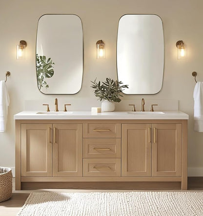 ANDY STAR Gold Mirror, 30x48’’ Brushed Gold Oval Mirror for Bathroom, Oblong Mirrors with Brass Metal Frame, Oval Vanity Mirror for Modern Farmhouse Wall Decor 1”Deep Set Design