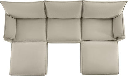 CHITA 113" Oversized Cloud Couch, Modern Modular Sectional Sofa Set for Living Room, 5 Seater U Shaped Sectional Couch, Taupe