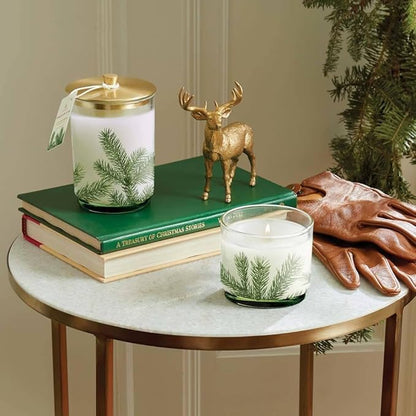 Thymes Frasier Fir Candle - Heritage Pine Needle Luminary Scented Candles - Elegant Pine Candle - Crisp Siberian Fir, Cedarwood & Sandalwood - Holiday Candles - Christmas Decor (Small, 7.5 oz)