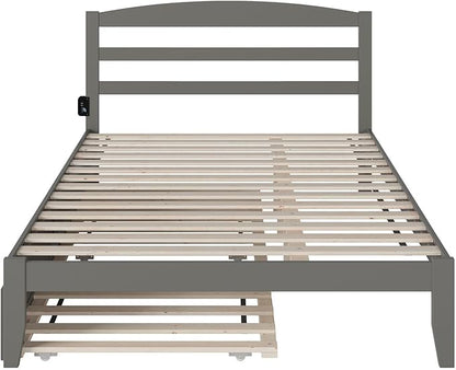 AFI, Warren Queen Platform Bed with Twin XL Trundle, Grey