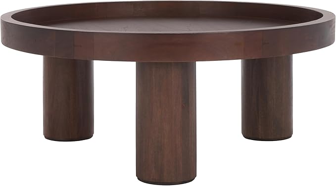 SAFAVIEH Home Collection Meek Brown 3-Leg Round Coffee Table