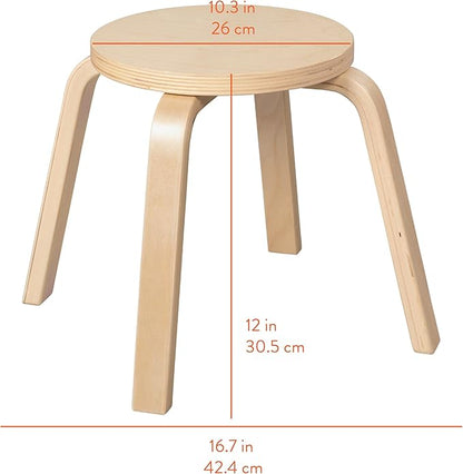 Bentwood Stackable Stools, Kids Furniture, Natural, 6-Piece
