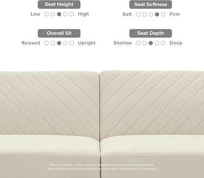 mopio 76.4" Futon Sofa Bed, Couch, Loveseat, Sleeper Sofa, Mid Century Modern Futon Couch, Sofa Cama, Couches for Living Room (Snow Velvet)