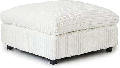 Modular Sectional Sofa, Oversized Cloud Couch, Deep Seat Comfy Modular Couches for Living Room, Ottoman, Plush Couch Cushion Covers Removable, Beige